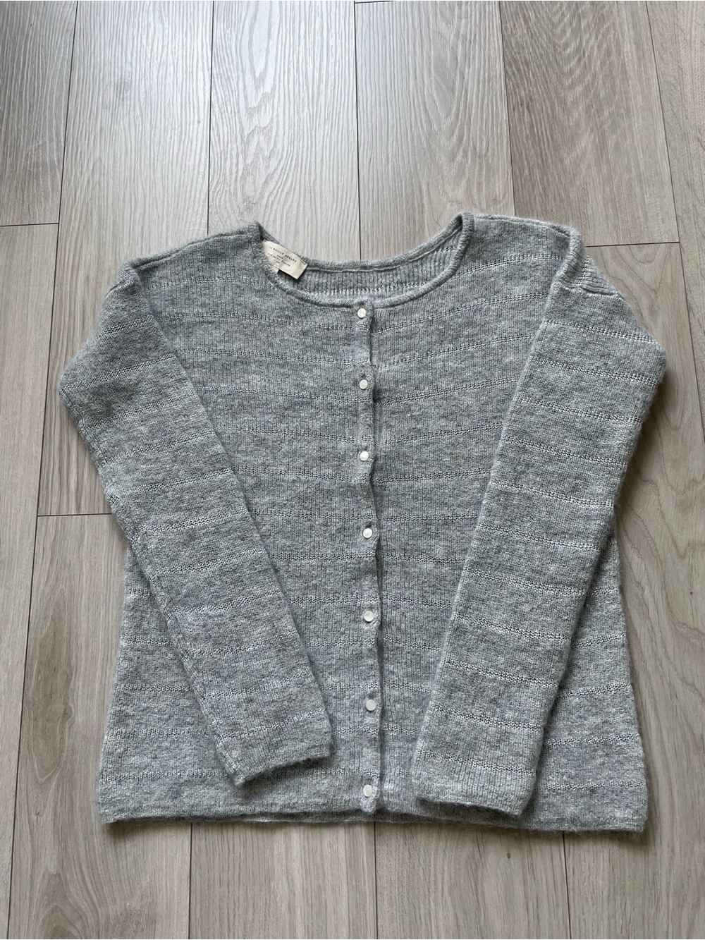 Sézane Gaspard Cardigan, Mottled grey with a silver stripe, XS - Picture 3 of 10